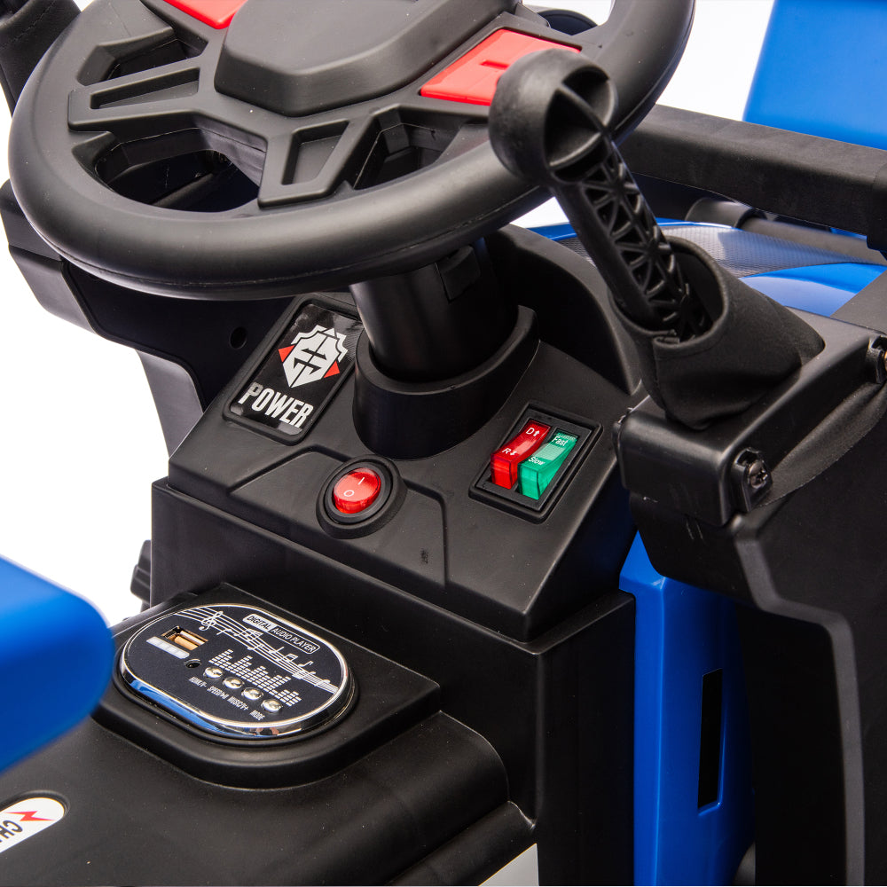 24V Kids Ride-On Electric Tractor Toy with 4-in-1 Construction Attachments (Excavator, Dump Truck & Bulldozer) w/Parent Remote Control,3-Speed Adjustable,Built-in Music Player,LED Tail-light