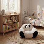 Panda-shaped beanbag chair, crafted from soft plush fabric, suitable for bedrooms, living rooms, and playrooms. Dimensions: 29.65 inches.