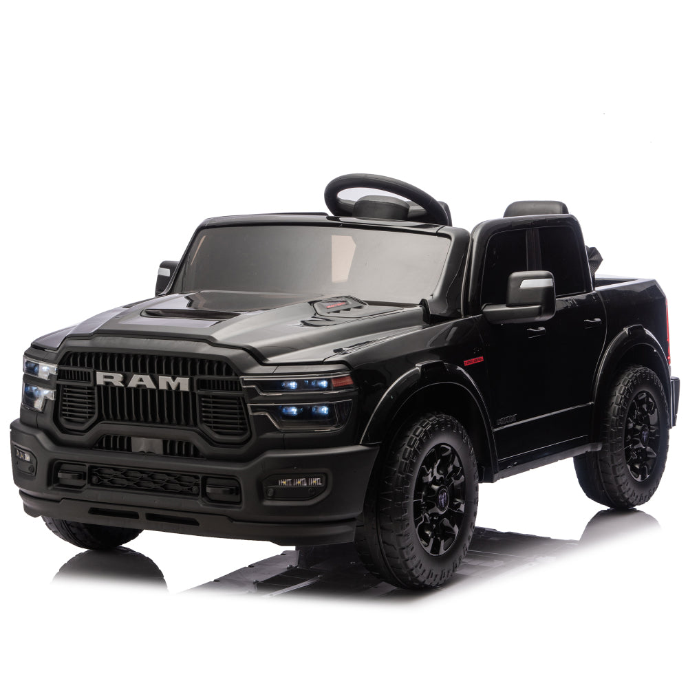 24V 160W Officially Licensed Dodge RAM 2500 Design 2-seater Kids Ride On Truck,W/ Remote Control,W/2WD&4-Wheel Suspension,Storage Space&High Door Design,Built-in Music&Bluetooth,USB/MP3 Port for 3-6