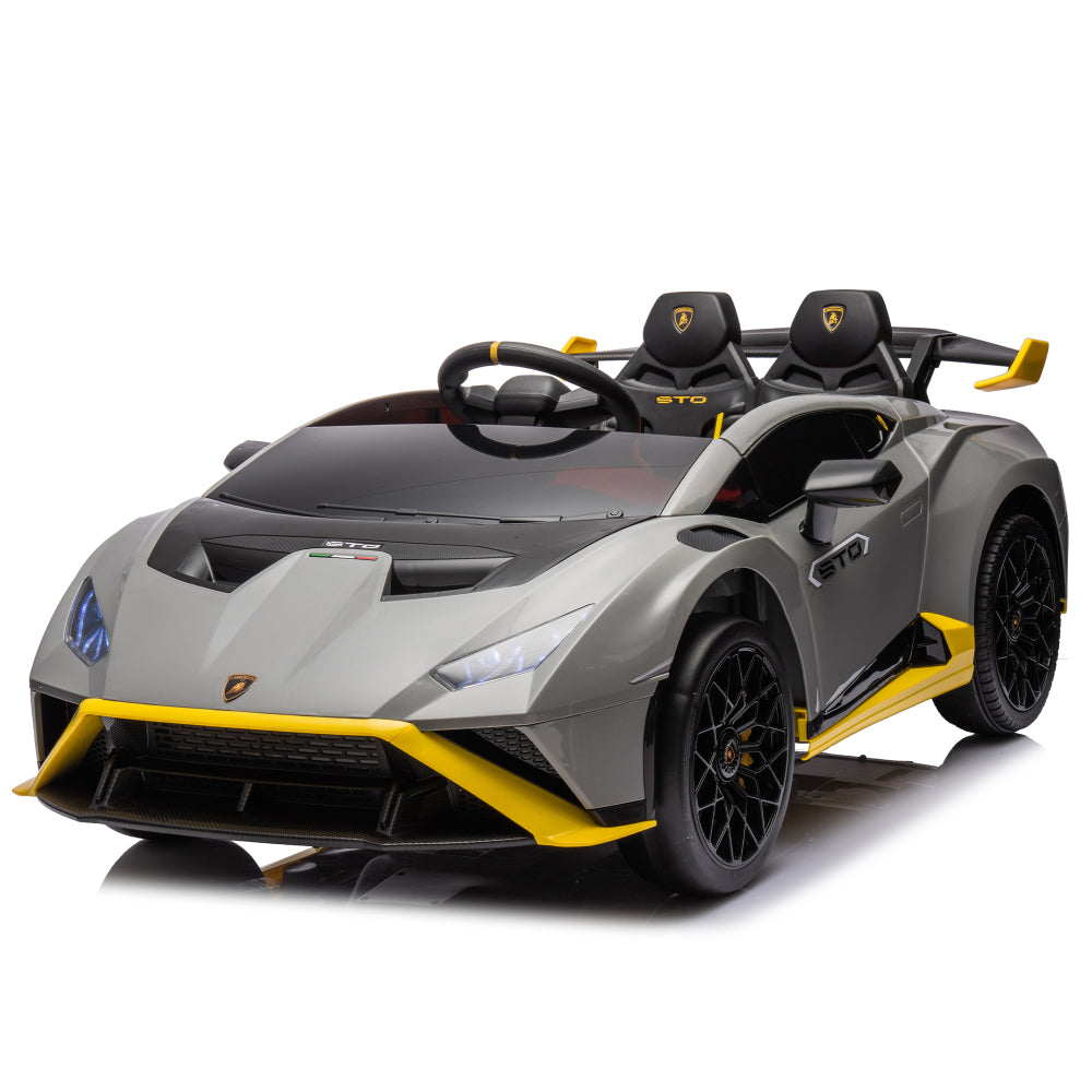 Lamborghini Huracan Sto 24V Kids Electric Ride-On Drift Car: Speeds 1.86-5.59 MPH, Ages 3-6, Foam Front Wheels, 360° Spin, LED Lights, Dynamic Music, Early Learning, USB Port, Drift Feature