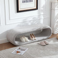 52.17"Wide Chenille Upholstered Bench for Bedroom End of Bed,Modern Shoe Bench for Entryway,equipped with an iron frame,Dining Room, Living Room,Bedroom,Wheat