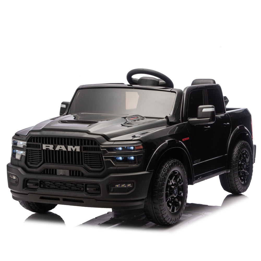 24V 160W Officially Licensed Dodge RAM 2500 Design 2-seater Kids Ride On Truck,W/ Remote Control,W/2WD&4-Wheel Suspension,Storage Space&High Door Design,Built-in Music&Bluetooth,USB/MP3 Port for 3-6