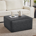 Upholstered Square PU Leather Ottoman,Brown (old sku N757P180768O)