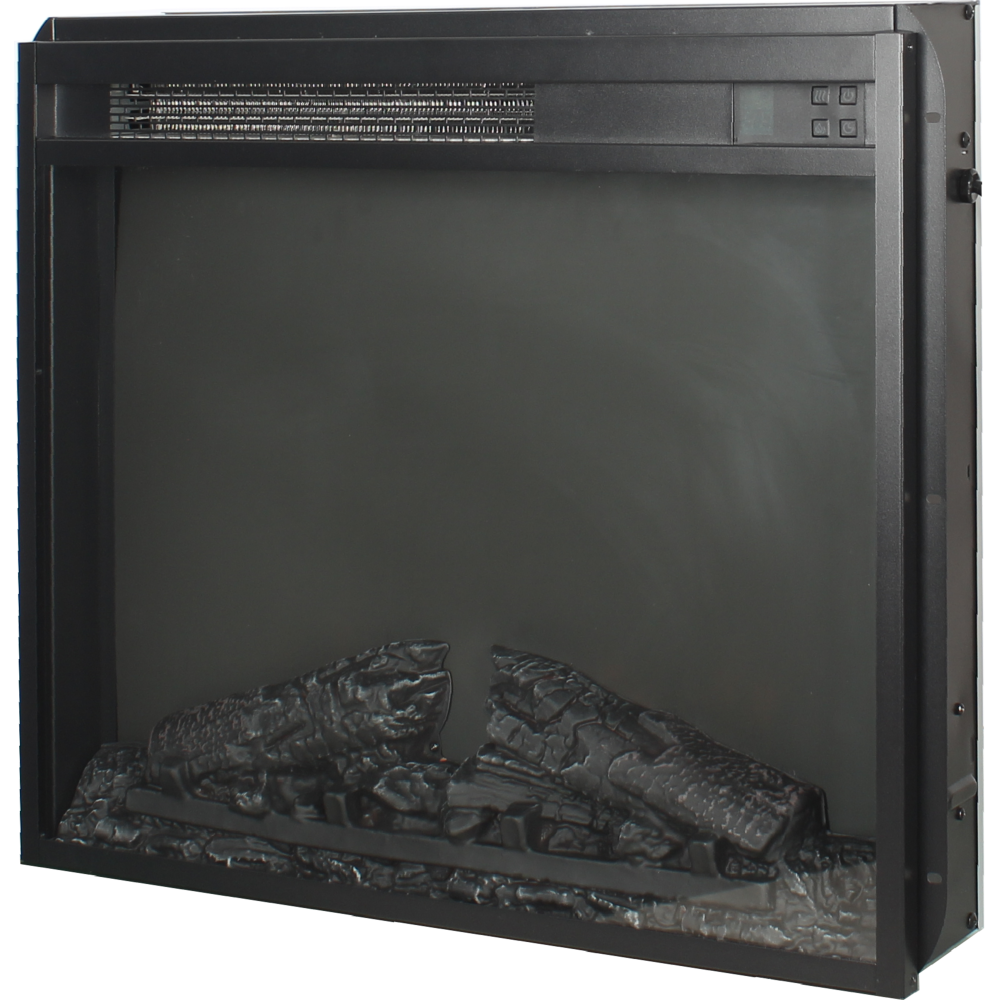 23 inch electric fireplace insert, ultra thin heater with log set & realistic flame, remote control with timer, overheating protection