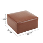 Upholstered Square PU Leather Ottoman,Brown (old sku N757P180768O)