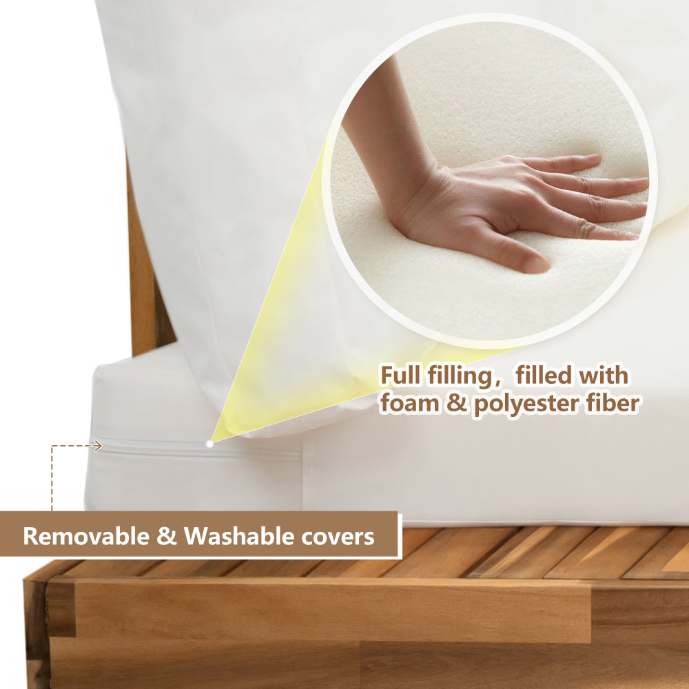 Outdoor 4pc Acacia Wood Sectional Patio Sofa Set (old sku N757S441724D)