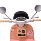 12V Two motors Kids Ride On Level Up Two-seater  Electric Motorcycle,Three-wheel Toy w/Music,Bluetooth,USB,Backseat flip adult seat,Portable Storage Hooks&Oversized  Trunk,LED Headlight  For Kids 3-6.