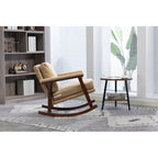 Mid Century Modern Accent Chair ,rocking chair with Wood Frame, Upholstered Living Room Chairs , Reading Armchair for Bedroom Sunroom