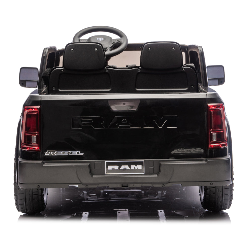 24V 160W Officially Licensed Dodge RAM 2500 Design 2-seater Kids Ride On Truck,W/ Remote Control,W/2WD&4-Wheel Suspension,Storage Space&High Door Design,Built-in Music&Bluetooth,USB/MP3 Port for 3-6