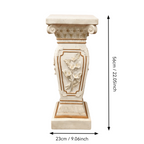 22.05" H x 9.06" W European Style Floral Carved Roman Column Pedestal, Resin Decorative Pillar, Elegant Garden & Courtyard Display Stand for Statues & Ornaments