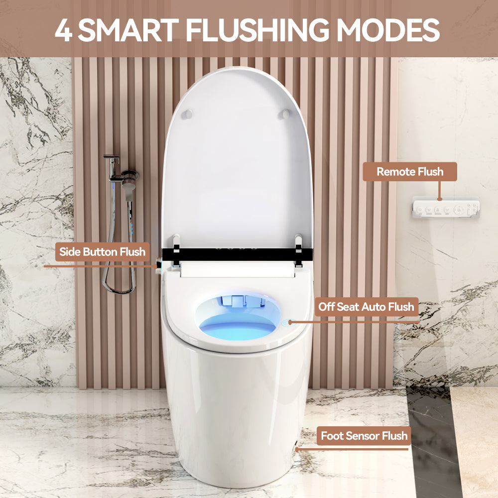 Smart Toilets with Heated Bidet Seat.Portable toilet with bidet built.Intelligent Toilet Auto Open/Close Seat. Bidet toilet with Dryer and Warm Water