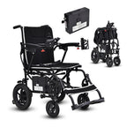 Lightweight Electric Wheelchair for Adults & Seniors - Ultralight 36lbs Foldable Power Wheelchairs, 264LBS Loading Capacity, 12-Mile Long Travel Range, All Terrain, With LED Light & Cup Holder