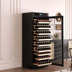 Intelligent Temperature-Controlled Multi-Tiered Black Grape Wine Cabinet