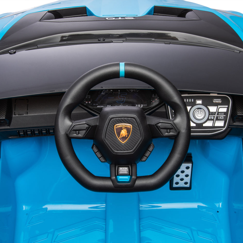 Lamborghini Huracan Sto 24V Kids Electric Ride-On Drift Car: Speeds 1.86-5.59 MPH, Ages 3-6, Foam Front Wheels, 360° Spin, LED Lights, Dynamic Music, Early Learning, USB Port, Drift Feature