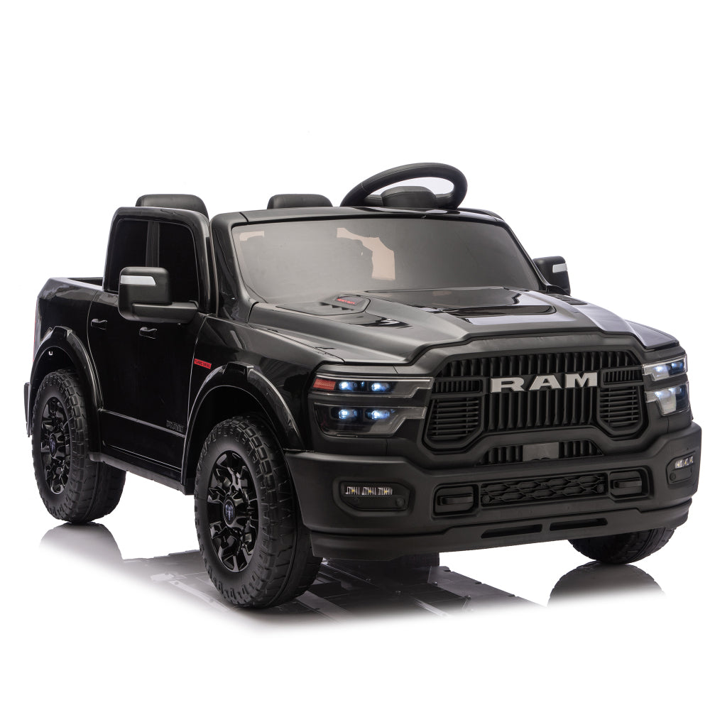 24V 160W Officially Licensed Dodge RAM 2500 Design 2-seater Kids Ride On Truck,W/ Remote Control,W/2WD&4-Wheel Suspension,Storage Space&High Door Design,Built-in Music&Bluetooth,USB/MP3 Port for 3-6