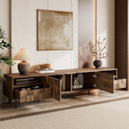 Mid Century TV Stand with 2 Drawers, Media Console Table for TVs up to 85'', Entertainment Center with Storage for Living room, Bedroom, Home Theatre