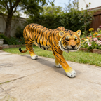 15.75" H x 33.46" L x 7.87" W Simulated Black Tiger Resin Garden Statue, Indoor & Outdoor Decorative Ornament, Lawn & Courtyard Art Craft, Unique Gift for Home & Garden