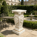 22.05" H x 9.06" W European Style Floral Carved Roman Column Pedestal, Resin Decorative Pillar, Elegant Garden & Courtyard Display Stand for Statues & Ornaments