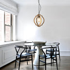 Farmhouse Chandelier, Retro Country Dining Room Lamp, Solid Wood Chandelier for Living room, Foyer and Dining room, Bulb Not Included