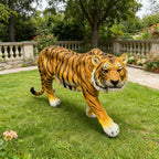15.75" H x 33.46" L x 7.87" W Simulated Black Tiger Resin Garden Statue, Indoor & Outdoor Decorative Ornament, Lawn & Courtyard Art Craft, Unique Gift for Home & Garden