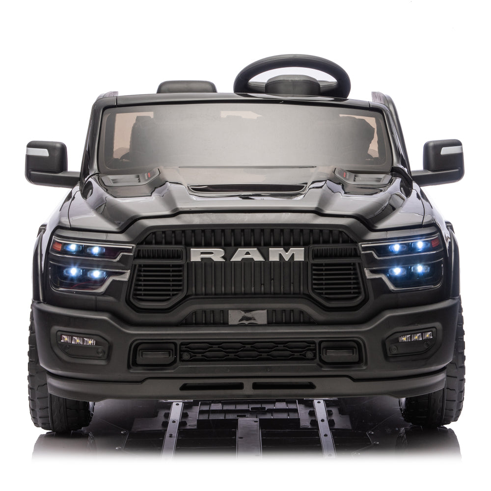 24V 160W Officially Licensed Dodge RAM 2500 Design 2-seater Kids Ride On Truck,W/ Remote Control,W/2WD&4-Wheel Suspension,Storage Space&High Door Design,Built-in Music&Bluetooth,USB/MP3 Port for 3-6