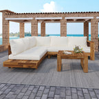 Outdoor 4pc Acacia Wood Sectional Patio Sofa Set (old sku N757S441724D)