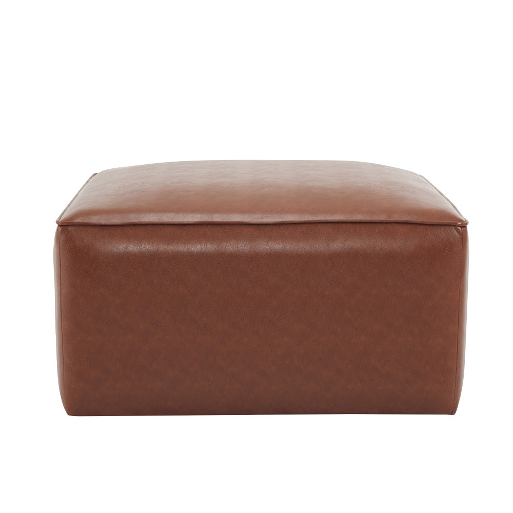 Upholstered Square PU Leather Ottoman,Brown (old sku N757P180768O)