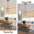 Farmhouse Chandelier, Retro Country Dining Room Lamp, Solid Wood Chandelier for Living room, Foyer and Dining room, Bulb Not Included