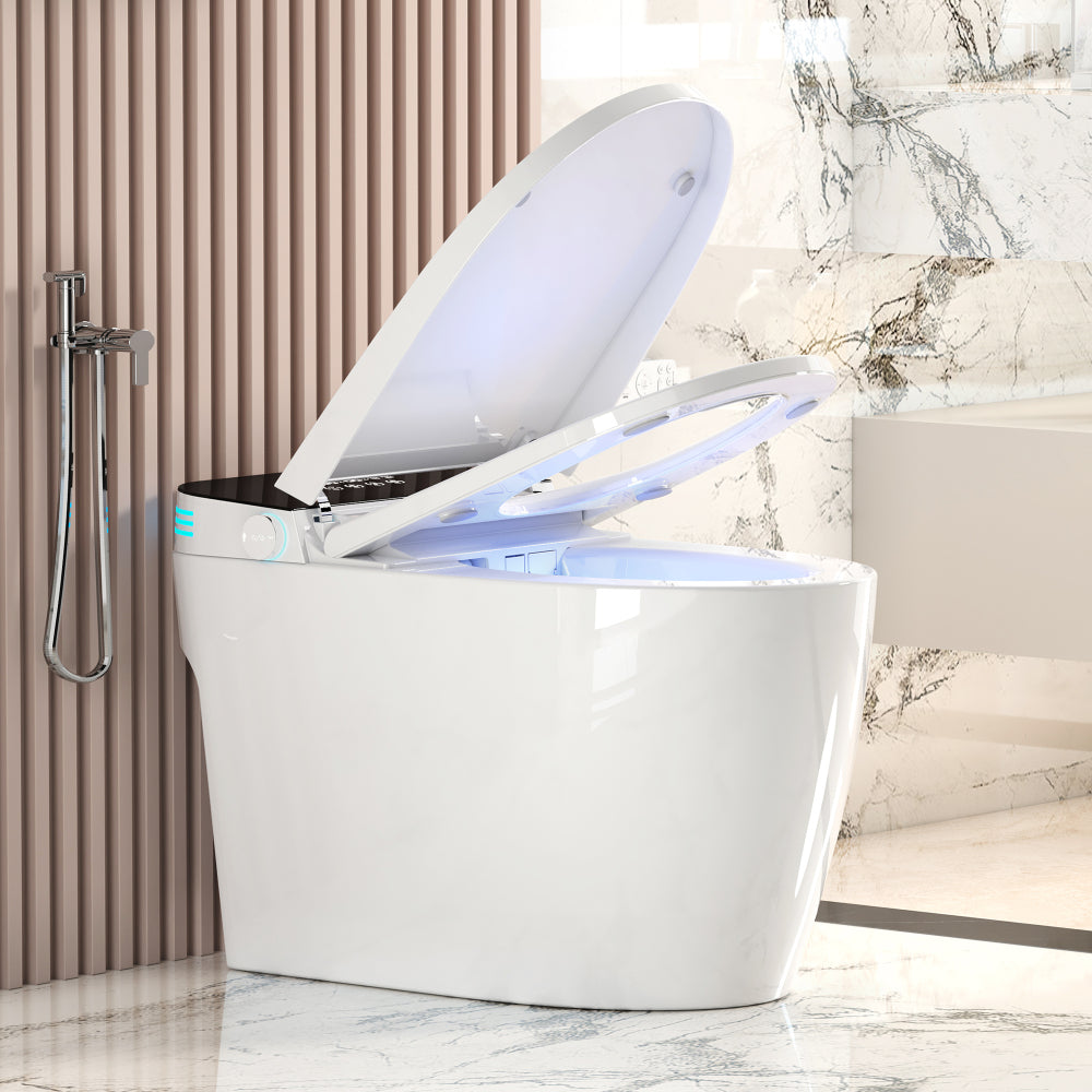 Smart Toilets with Heated Bidet Seat.Portable toilet with bidet built.Intelligent Toilet Auto Open/Close Seat. Bidet toilet with Dryer and Warm Water
