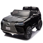 Licensed LEXUS LX600 24V Two-seater Kids Ride On Car W/Parents Control,Seat width 20 inches,2WD,Four-wheel suspension,Bluetooth,MP3,Music,Adjustable volume,Power display,Speeds 1.86-3.11MPH For Kids.