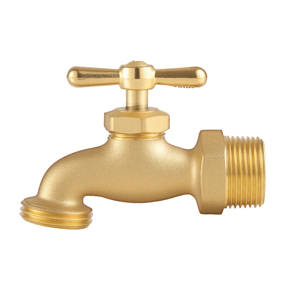 Hose Bibb 3/4" MIP x 3/4" MHT Connection Brass Outdoor Water Faucet Spigot
