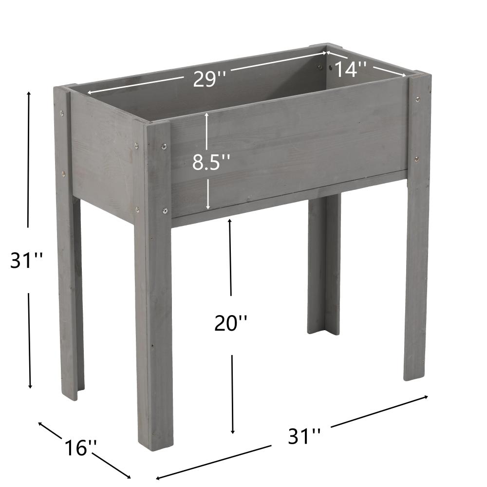 31x31x16 inch Raised Garden Bed with Legs, Elevated Wooden Planter Box for Outdoor Plants Flowers Fruits Vegetable Herb Growingg