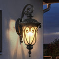23"(H) 1-pack Classic Outdoor Wall Lantern, Black Vintage Wall Sconce with Bubble Glass, Weatherproof Exterior Light Fixture for Porch, Patio, and Entryway (Bulb Not Included)