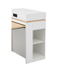 [VIDEO] TREXM Extendable Dining Table with Folding Tabletop, Bar Table with Drawers and Power Outlet, Kitchen Island with Wheels and Hooks, Sideboard for Kitchen and Dining Room (Creamy White+Natural)