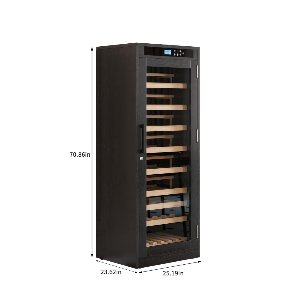 Intelligent Temperature-Controlled Multi-Tiered Black Grape Wine Cabinet