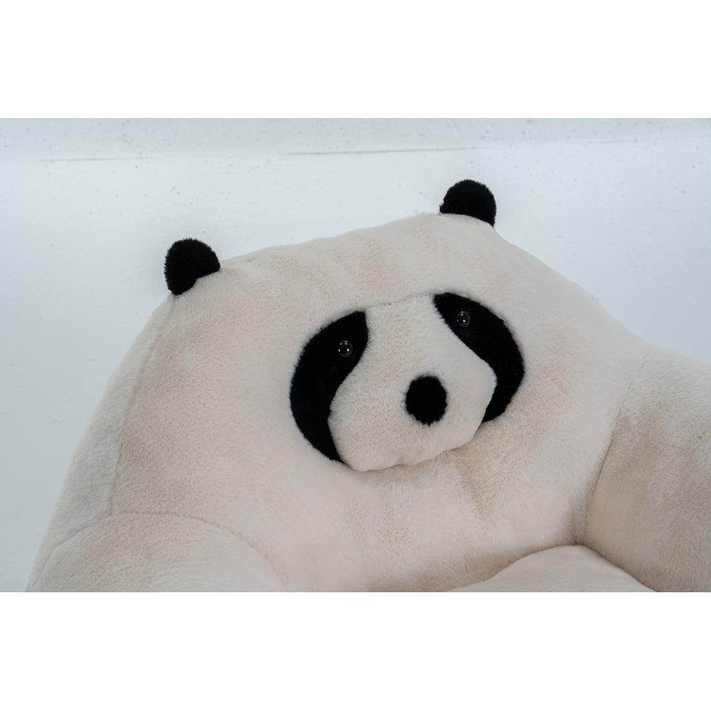 Panda-shaped beanbag chair, crafted from soft plush fabric, suitable for bedrooms, living rooms, and playrooms. Dimensions: 29.65 inches.