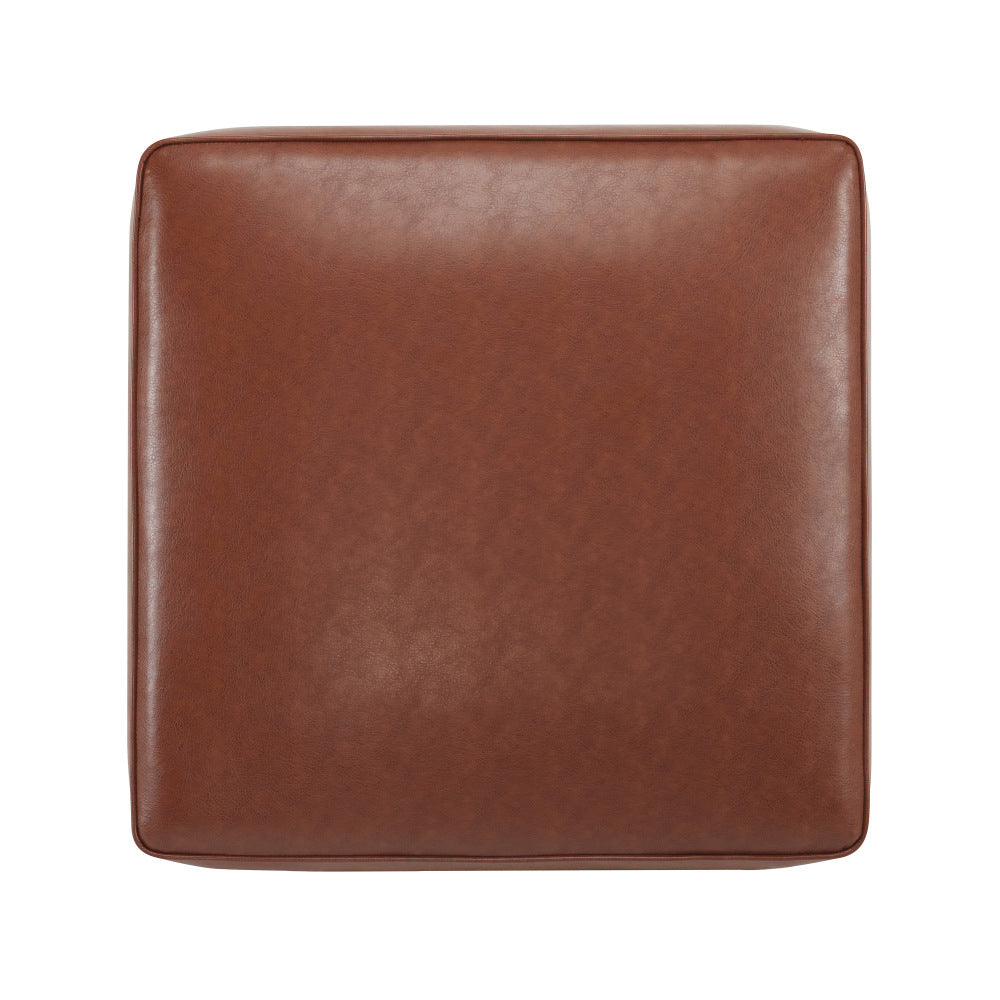 Upholstered Square PU Leather Ottoman,Brown (old sku N757P180768O)