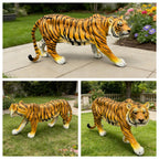 15.75" H x 33.46" L x 7.87" W Simulated Black Tiger Resin Garden Statue, Indoor & Outdoor Decorative Ornament, Lawn & Courtyard Art Craft, Unique Gift for Home & Garden