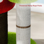 30.7" Modern Cat Tree Tower with Mushroom-Themed Cat House and Sisal Scratching Posts, Suitable for Indoor Use and Multi-Cat Households